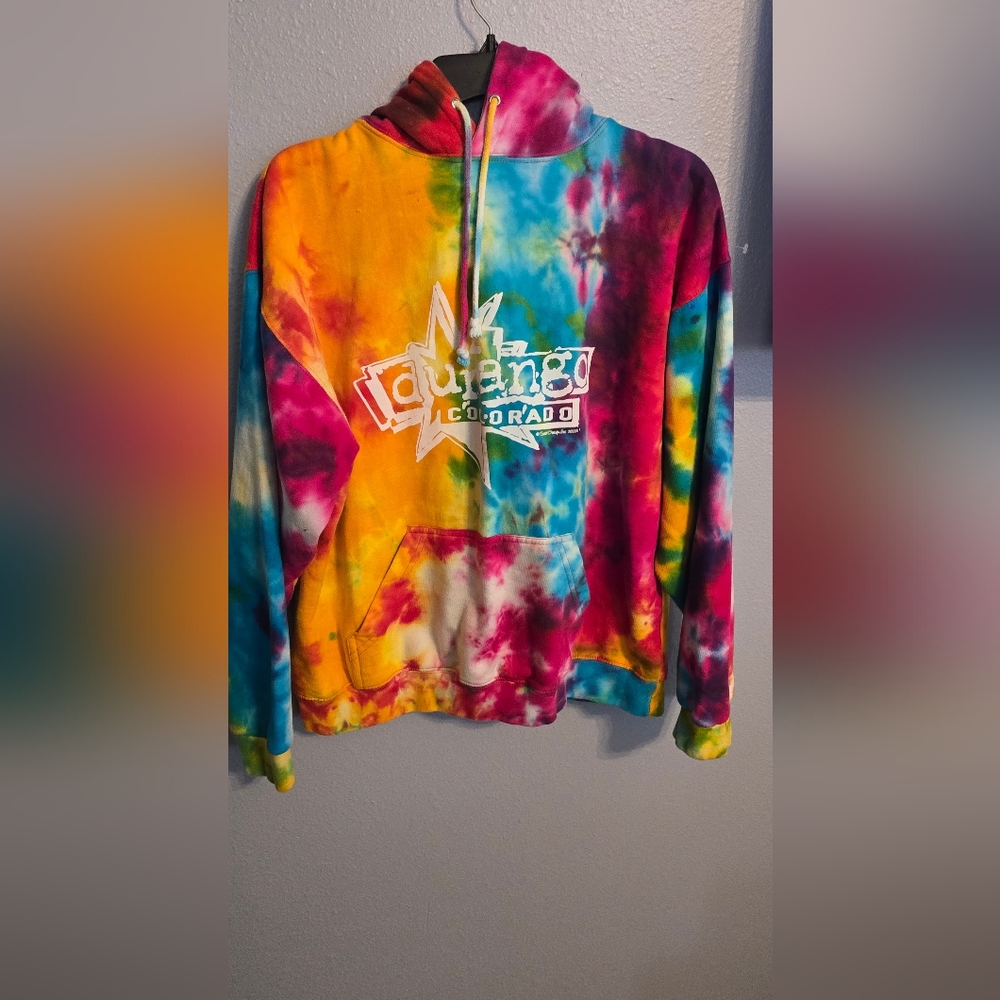 EUC U.S VINTAGE SIZE LARGE UNISEX PULLOVER Tie-Dye DURANGO Colorado Hoodie